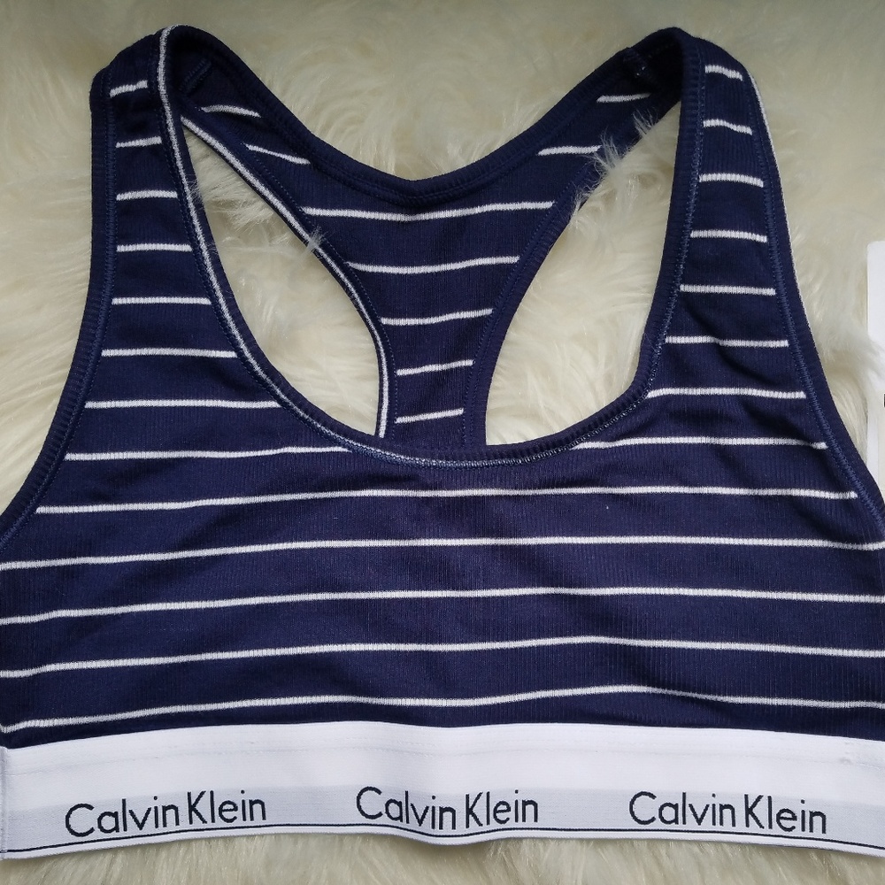Calvin Klein Modern Ribbed Cotton Bralette Medium